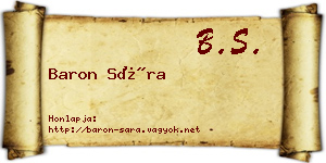 Baron Sára névjegykártya